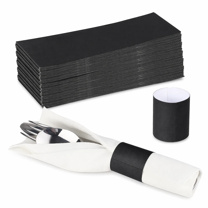 Paper Napkin Bands Black