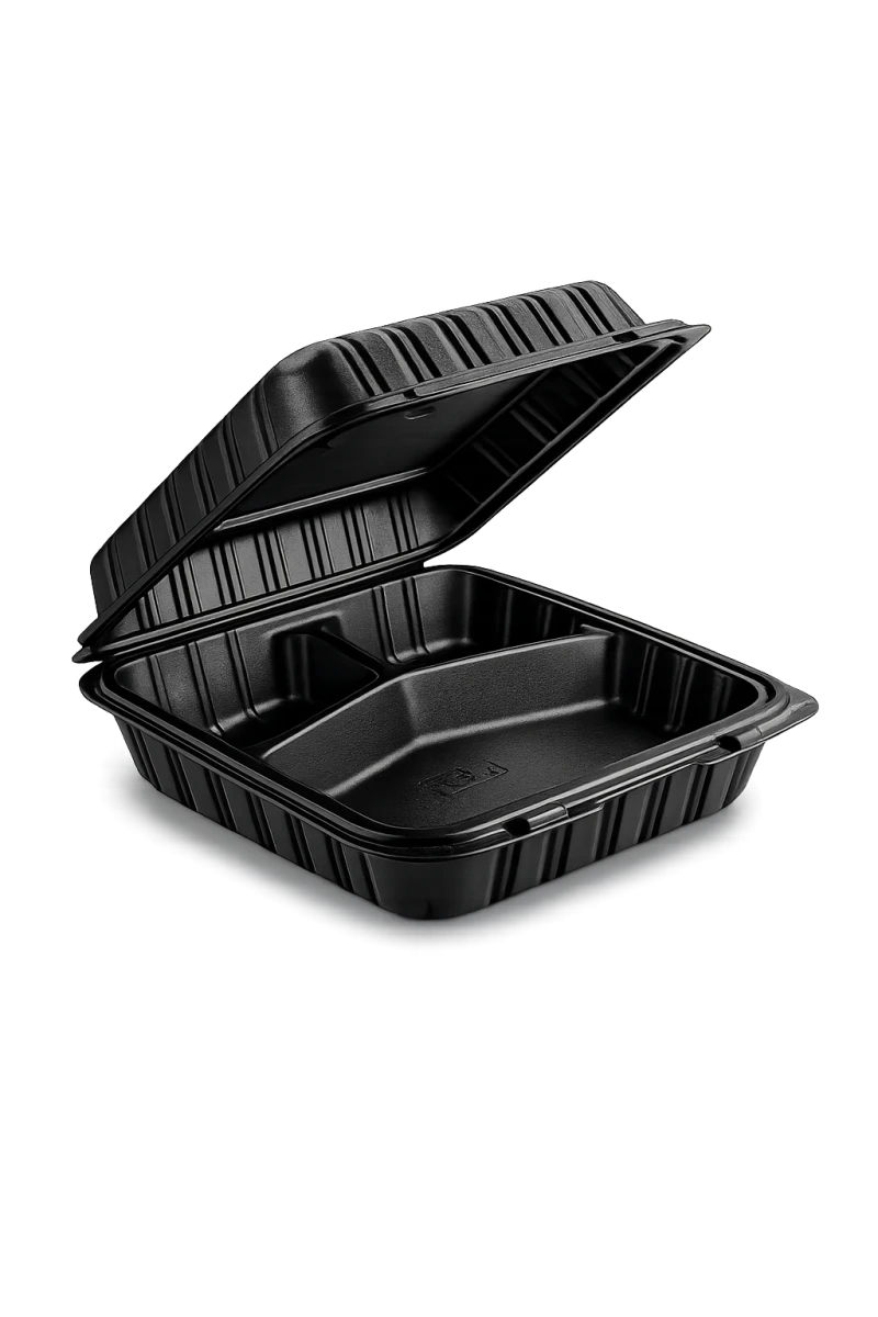 Black Mineral Filled 9x9 Container (3 Compartment)