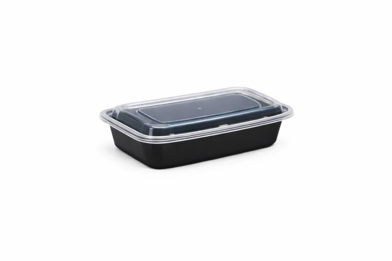 16 Oz Black Rectangle Containers