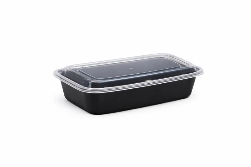 24 Oz Black Rectangle Container