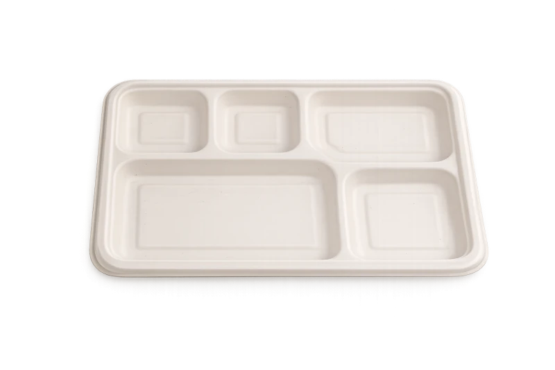 5 Compartment Bagasse Plate